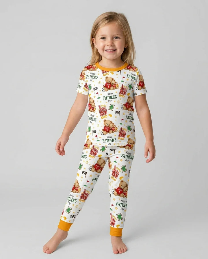 You're #1 Dad Daddy & Me Matching Bamboo Two Piece Short Sleeve Pajama Set