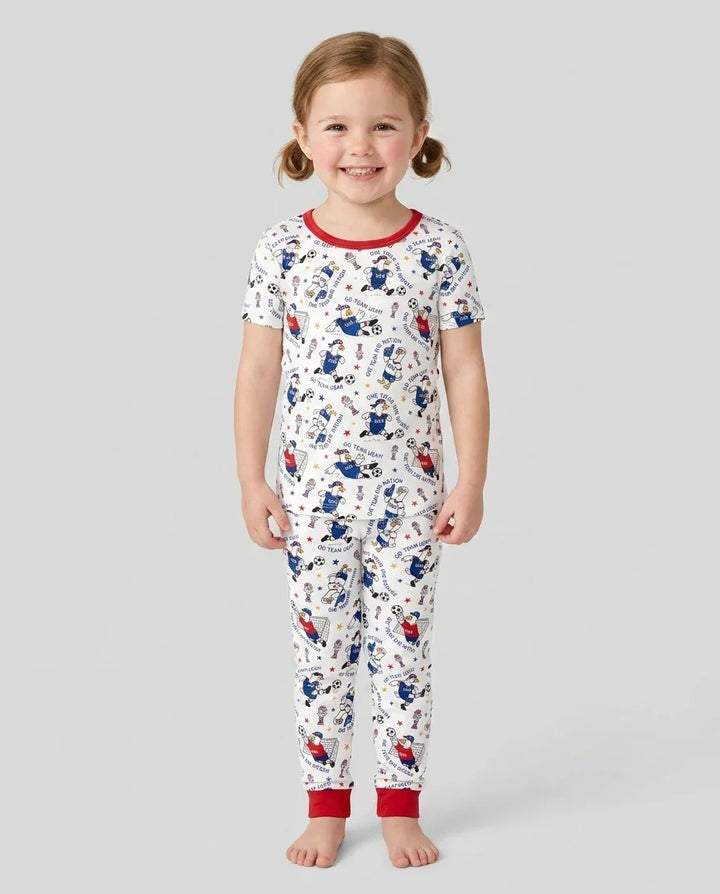 USA Soccer Goose Family Matching Bamboo Two Piece Short Sleeve Pajama Set