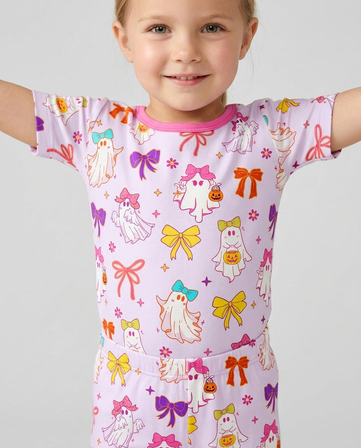 Coquette Ghost & Bow Bamboo Two Piece Short Sleeve Pajama Set