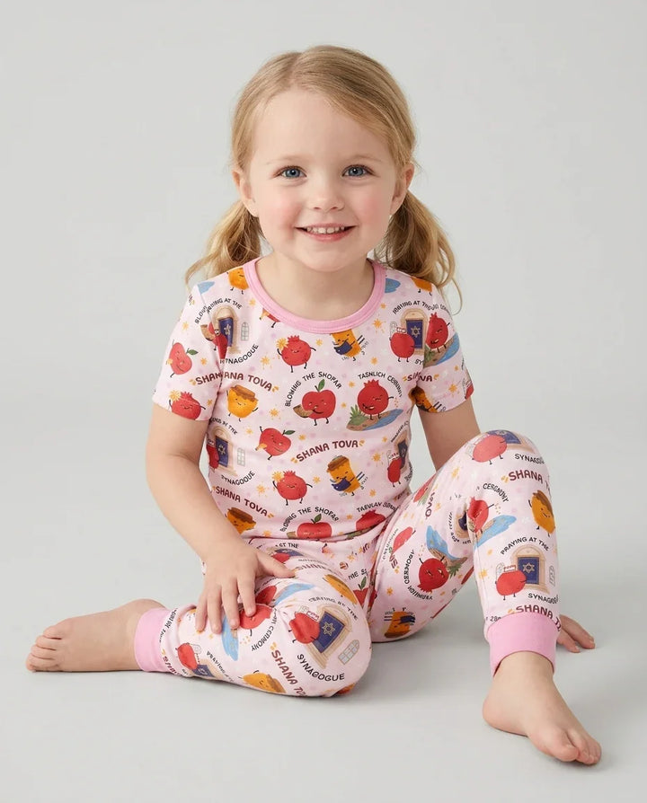 Sweet Sacred Moments Family Matching Bamboo Two Piece Short Sleeve Pajama Set