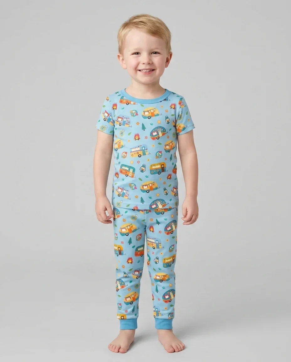 Zweiteiliges, kurzärmliges Pyjama-Set mit Marienkäfern