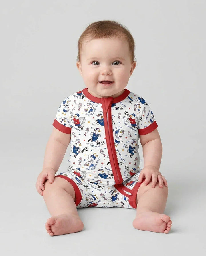 USA Soccer Goose Family Matching Bamboo Shorty Zippy