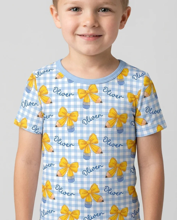 Coquette Back To School Bamboo Two Piece Short Sleeve Pajama Set