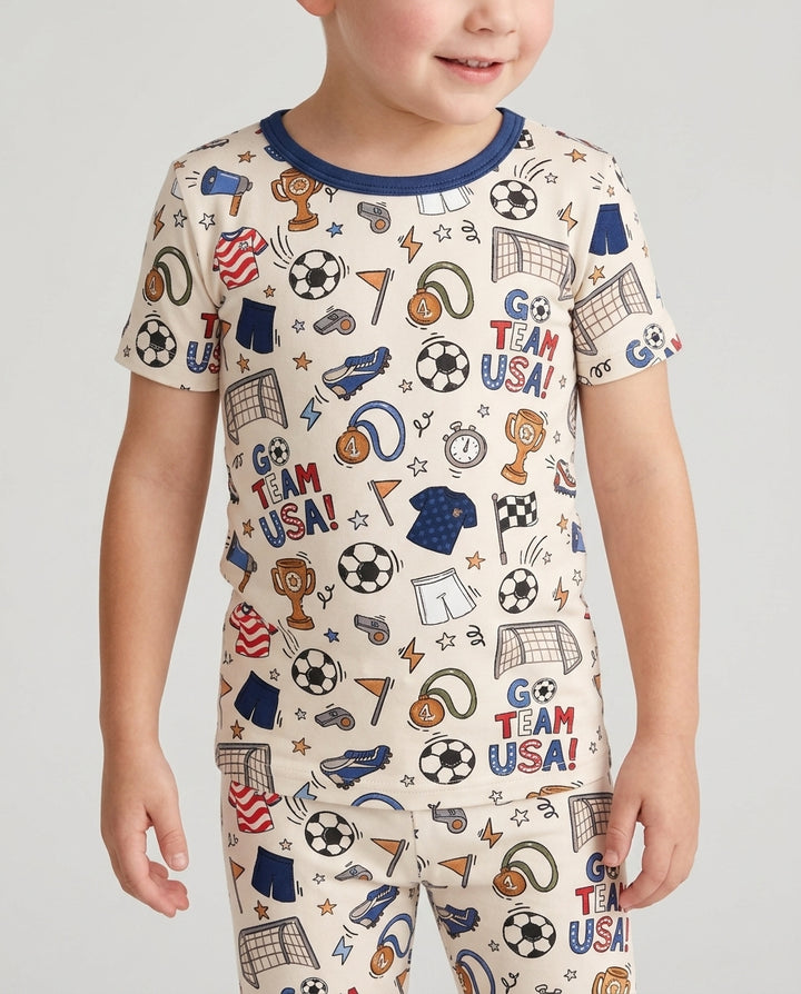 Soccer Go Team USA Bamboo Two Piece Short Sleeve Pajama Set