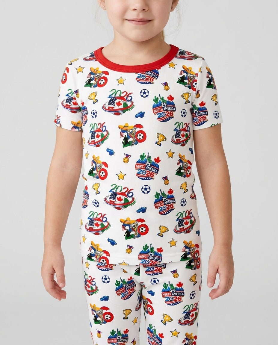 Conjunto de pijama de dos piezas de manga corta de bambú