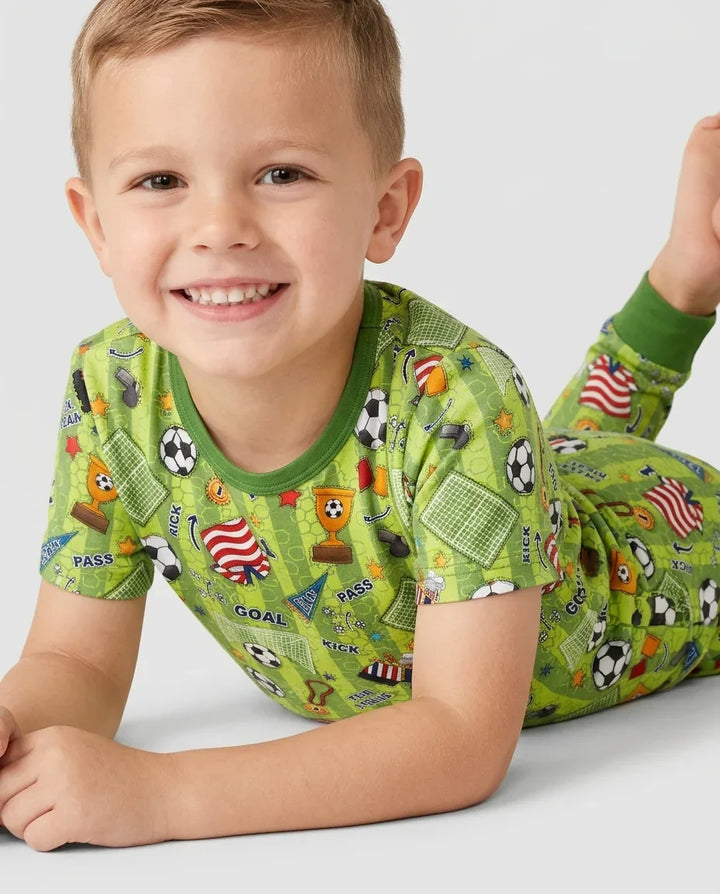 Conjunto de pijama de dos piezas de manga corta de bambú