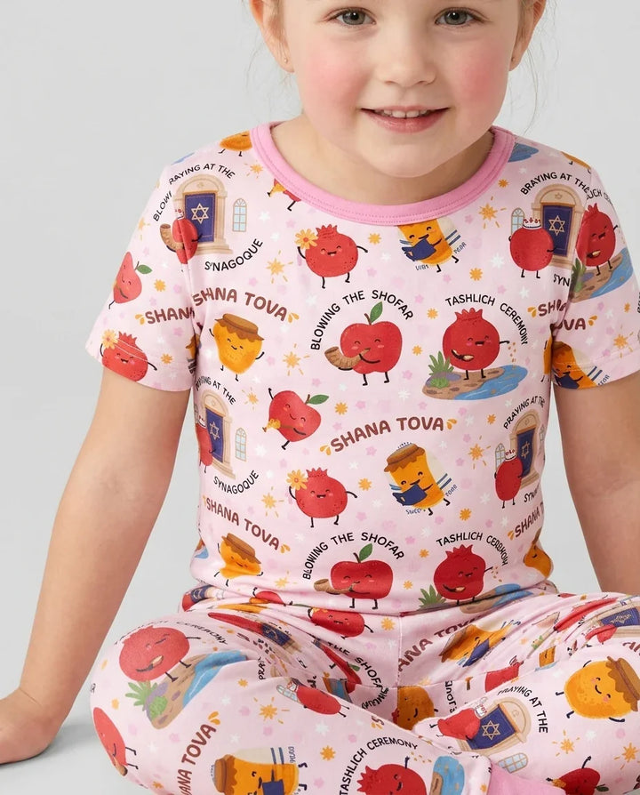 Sweet Sacred Moments Family Matching Bamboo Two Piece Short Sleeve Pajama Set
