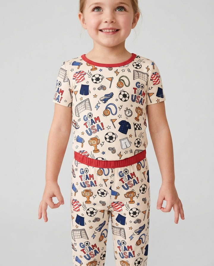 Soccer Go Team USA Bamboo Two Piece Short Sleeve Pajama Set