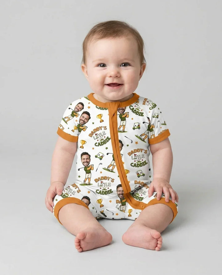 Custom Photo Daddy's Little Caddie Daddy & Me Matching Bamboo Shorty Zippy
