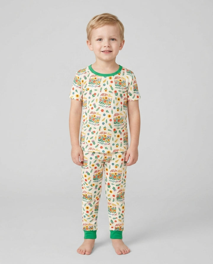 Zweiteiliges, kurzärmliges Pyjama-Set mit Marienkäfern