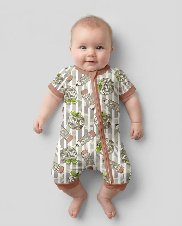 Custom Name Camo Apple Days Bamboo Shorty Zippy