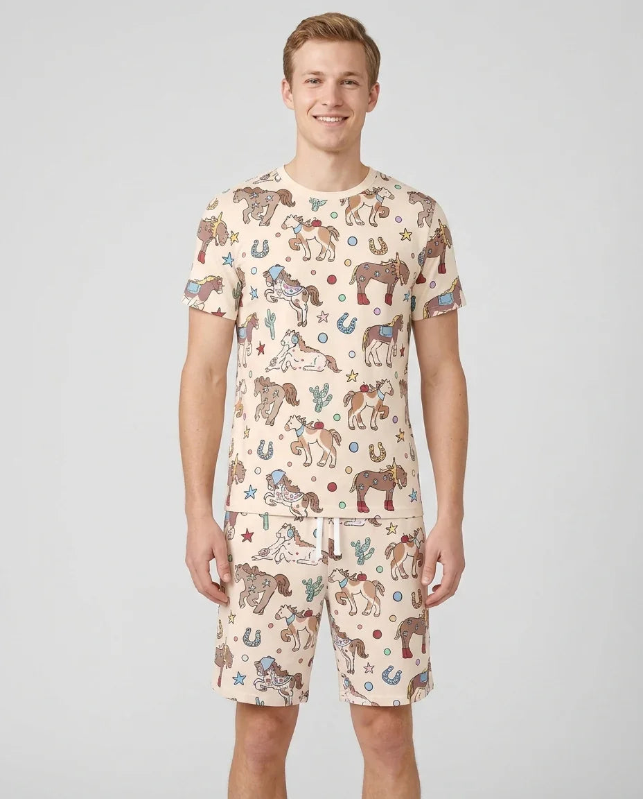 Lil' Buckaroo Bamboo Men Short Sleeve Short Pajama Set