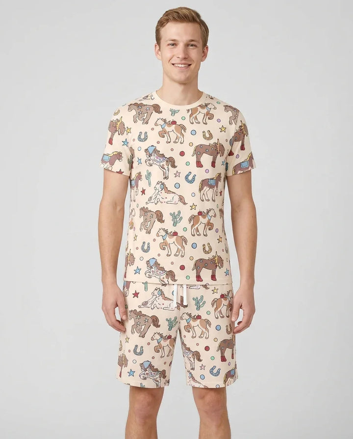 Lil' Buckaroo Bamboo Men Short Sleeve Short Pajama Set