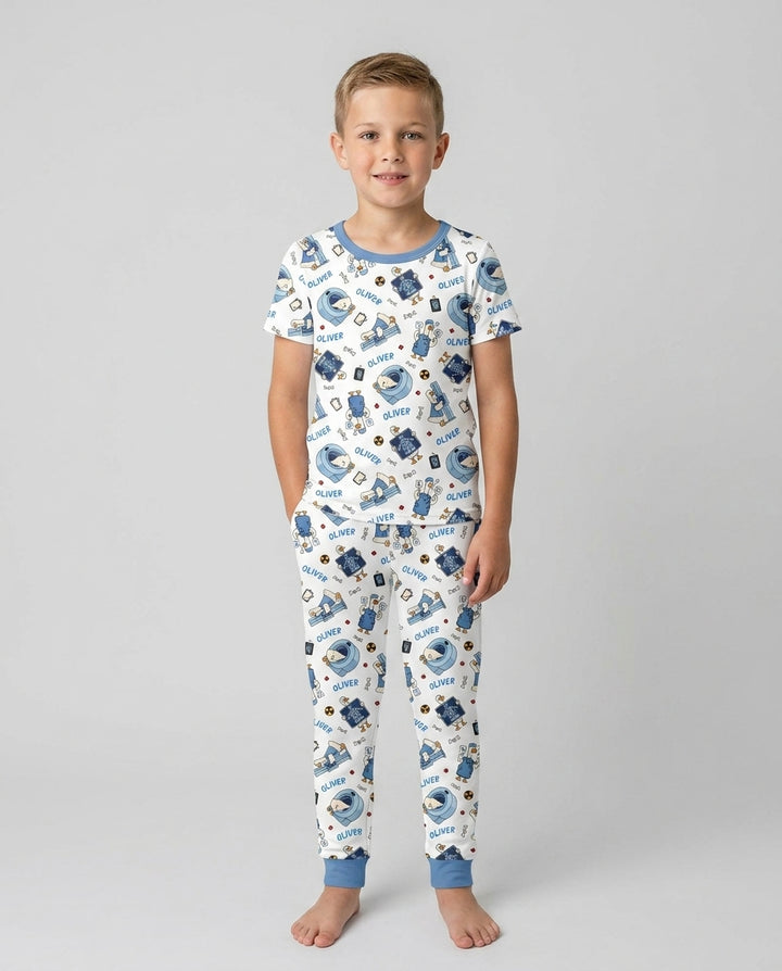 Zweiteiliges, kurzärmliges Pyjama-Set mit Marienkäfern