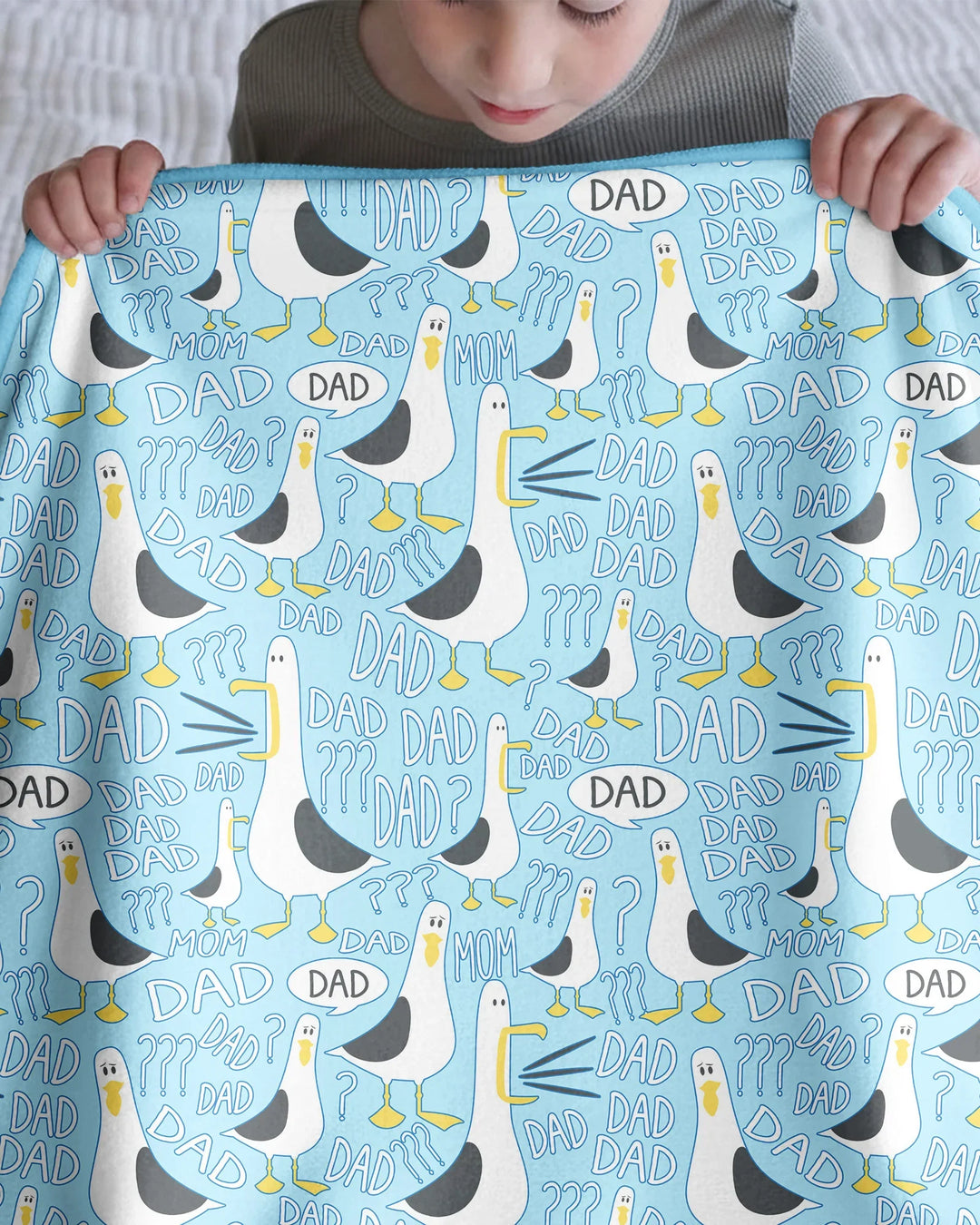 Funny Seagull DAD Bamboo Blanket