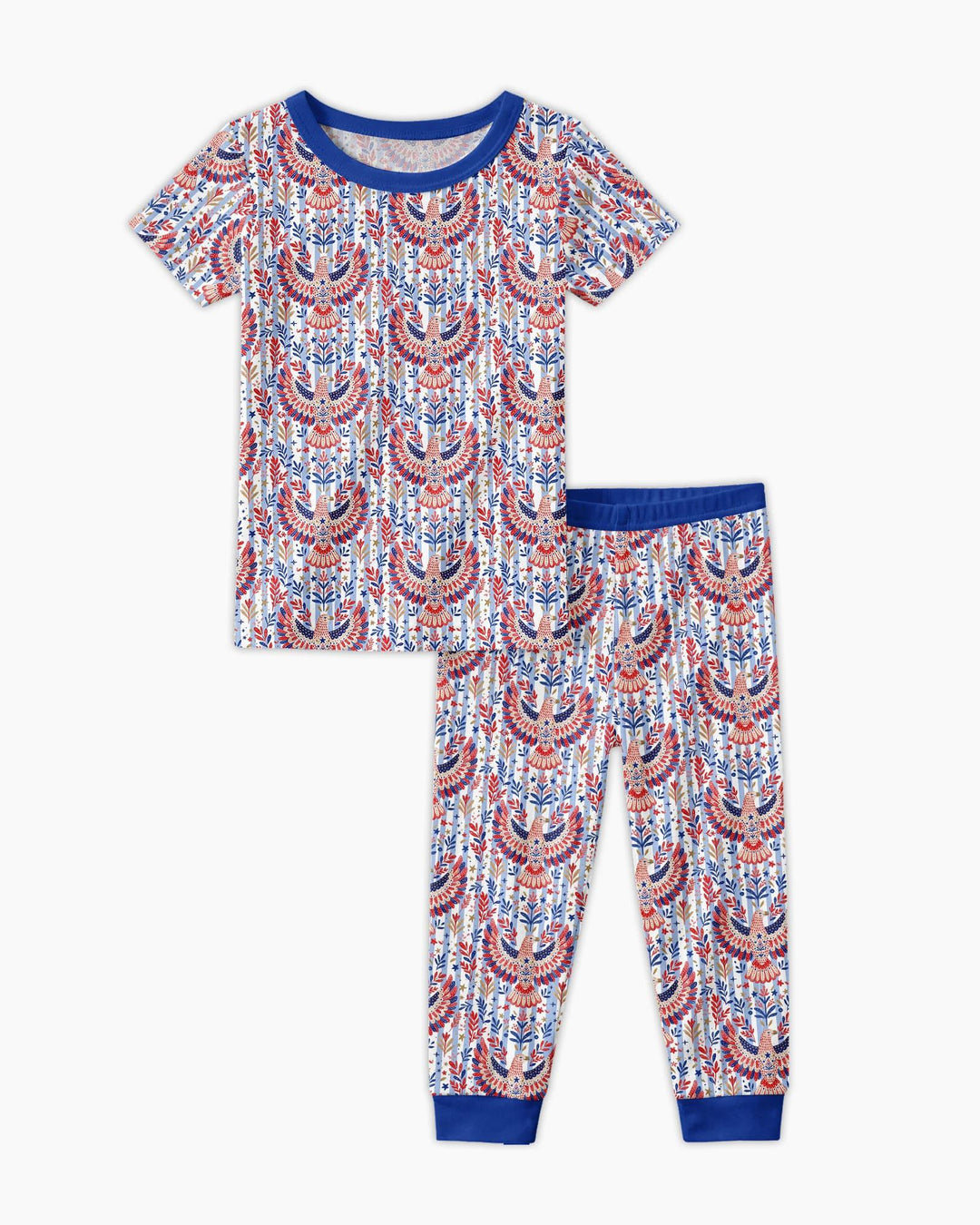 Patriotic Eagle Bamboo Two Piece Short Sleeve Pajama Set