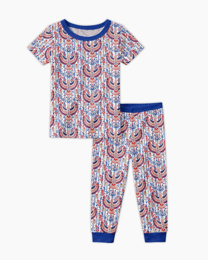Patriotic Eagle Bamboo Two Piece Short Sleeve Pajama Set