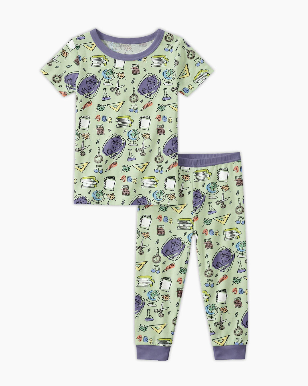 Doodle School Days Bamboo Two Piece Short Sleeve Pajama Set