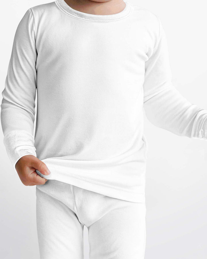 Bambus-Zweiteiler-Pyjama-Set in Weiß