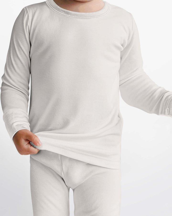 Conjunto de pijama de dos piezas de bambú en blanco antiguo