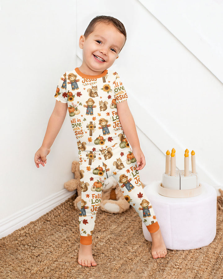 Fall For Jesus Bamboo Two Piece Short Sleeve Pajama Set