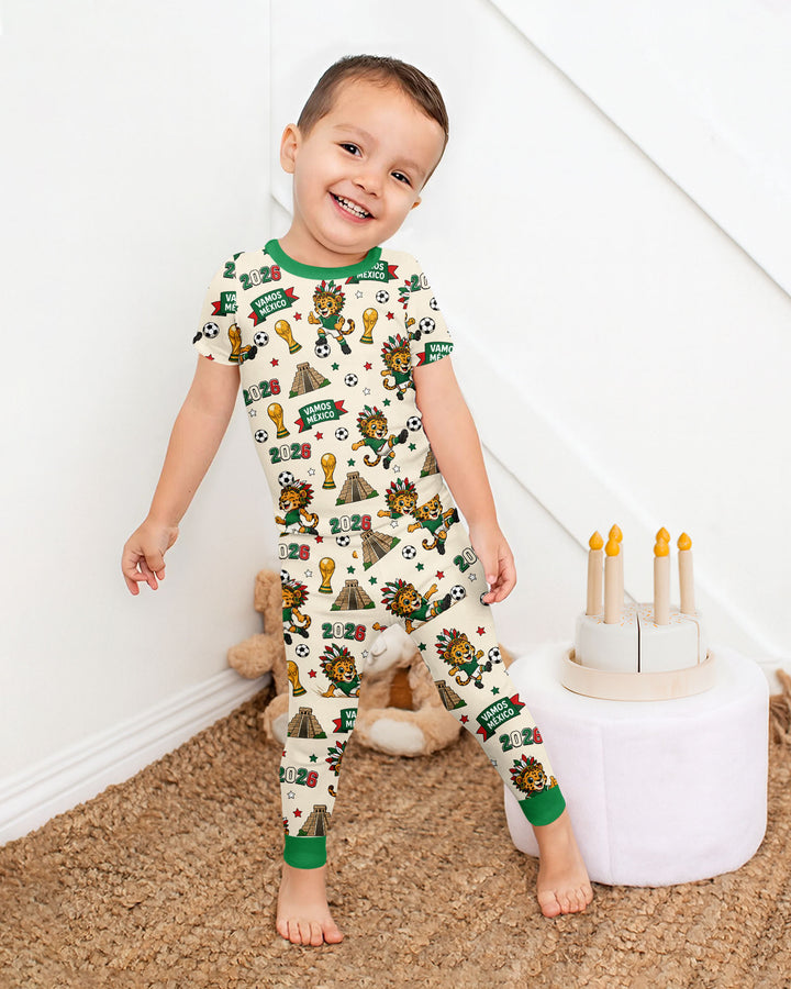 Zweiteiliges, kurzärmliges Pyjama-Set mit Marienkäfern