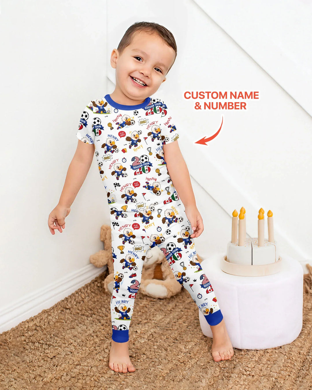 Zweiteiliges, kurzärmliges Pyjama-Set mit Marienkäfern