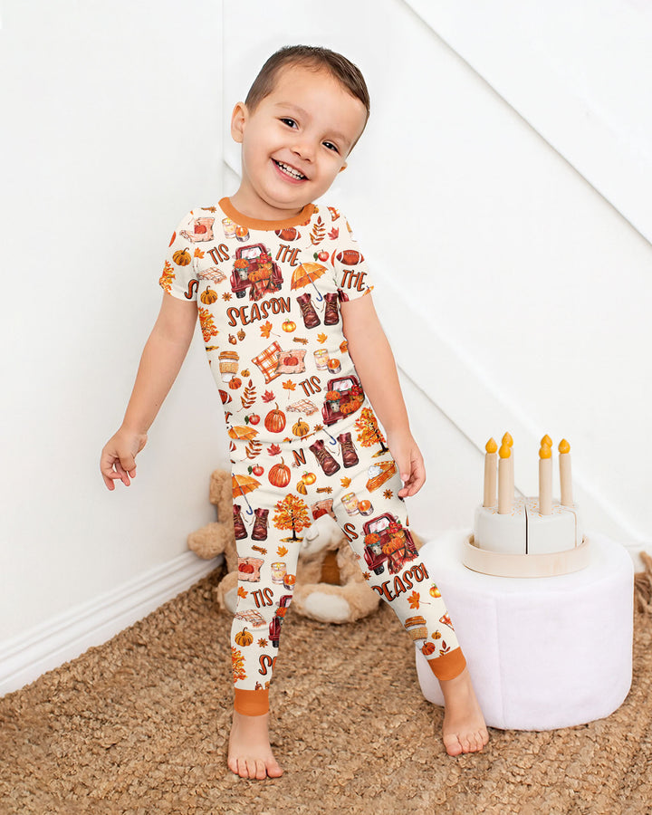Conjunto de pijama de dos piezas de manga corta de bambú