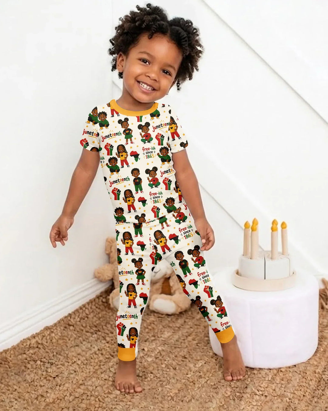 Juneteenth Free-ish Since 1865 Bamboo Two Piece Short Sleeve Pajama Set