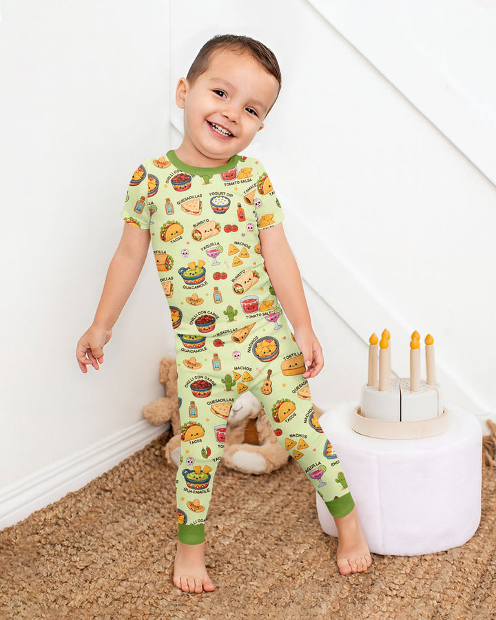 Conjunto de pijama de dos piezas de manga corta de bambú