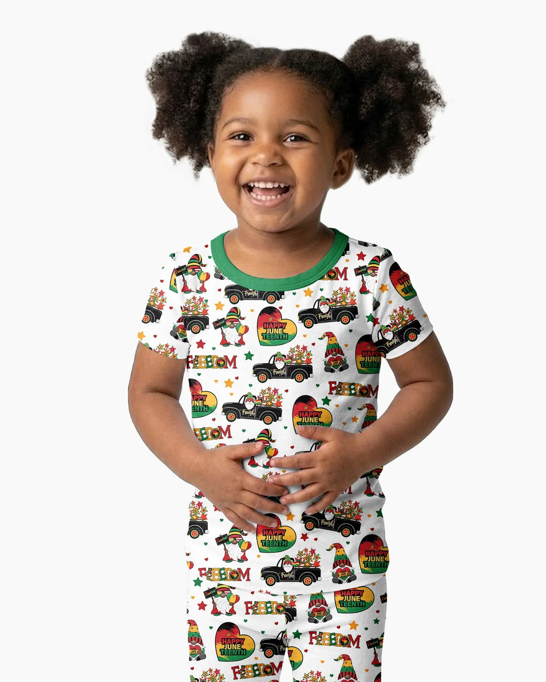 Gnome Happy Juneteenth Bamboo Two Piece Short Sleeve Pajama Set