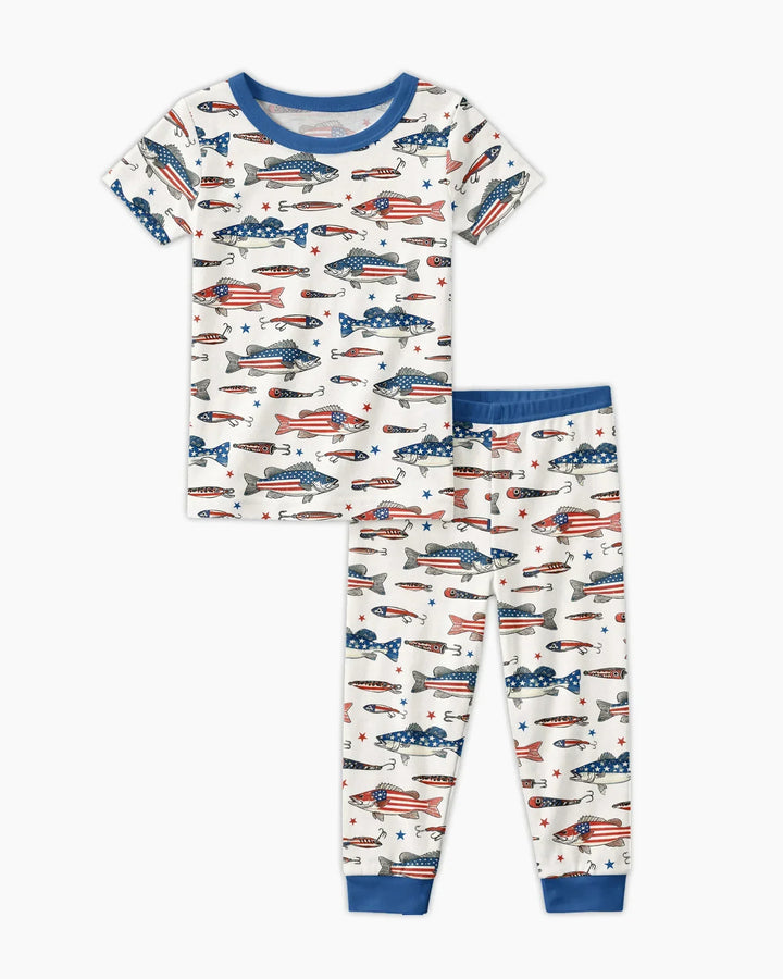 Conjunto de pijama de dos piezas de manga corta de bambú