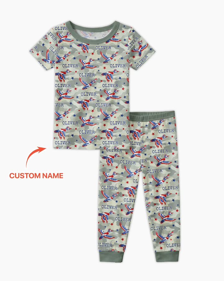 Zweiteiliges, kurzärmliges Pyjama-Set mit Marienkäfern