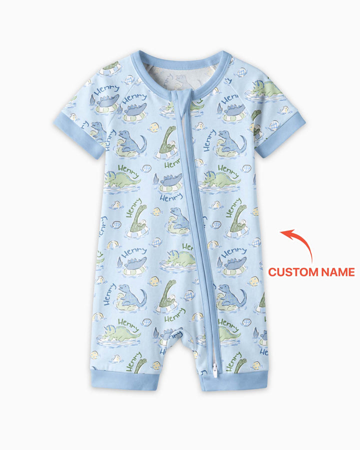 Plantilla PERSONALIZADA de Bambú Pijama Corto con Cremallera