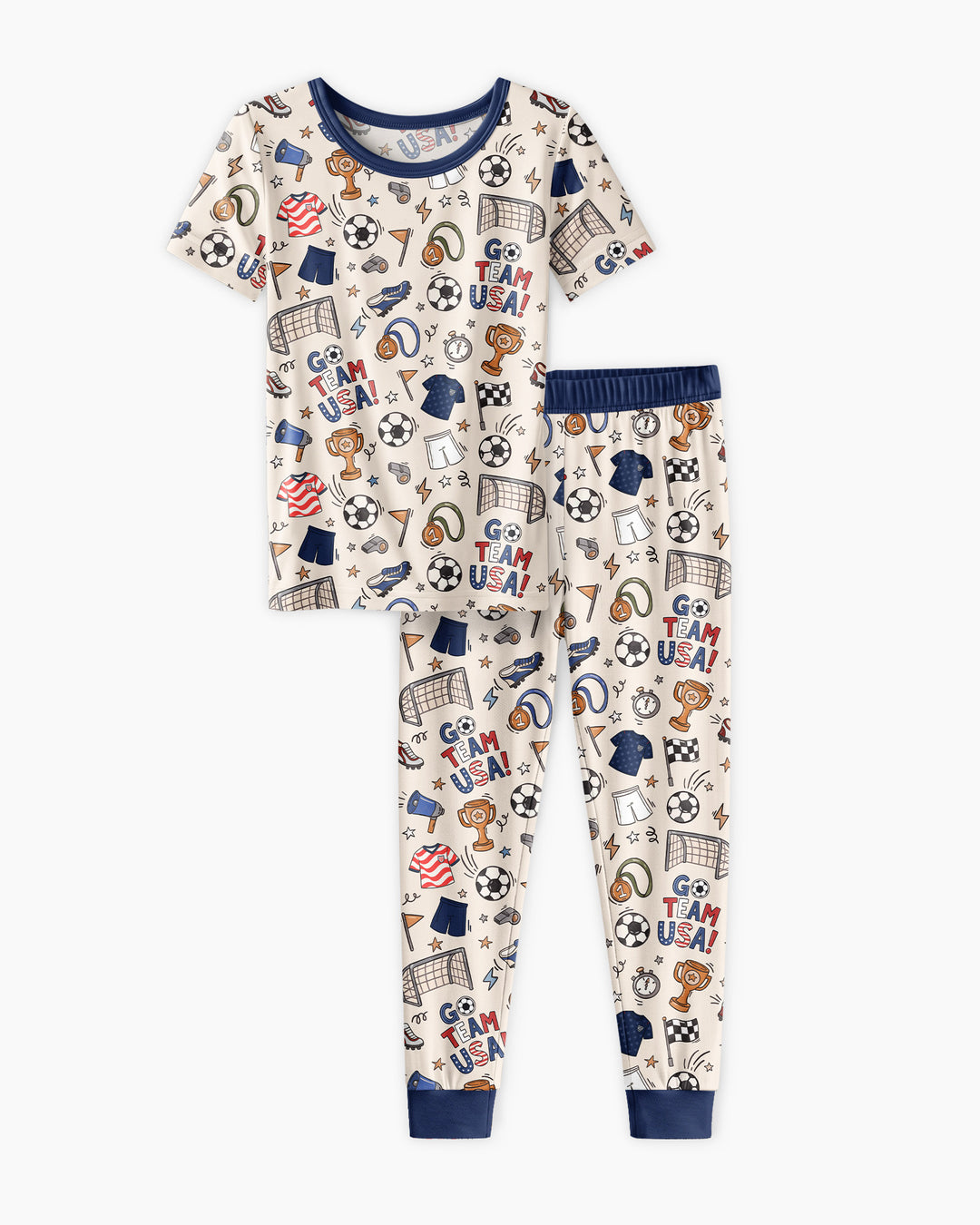 Soccer Go Team USA Bamboo Two Piece Short Sleeve Pajama Set