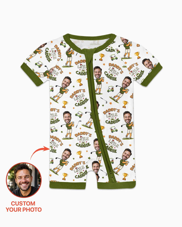 Custom Photo Daddy's Little Caddie Daddy & Me Matching Bamboo Shorty Zippy