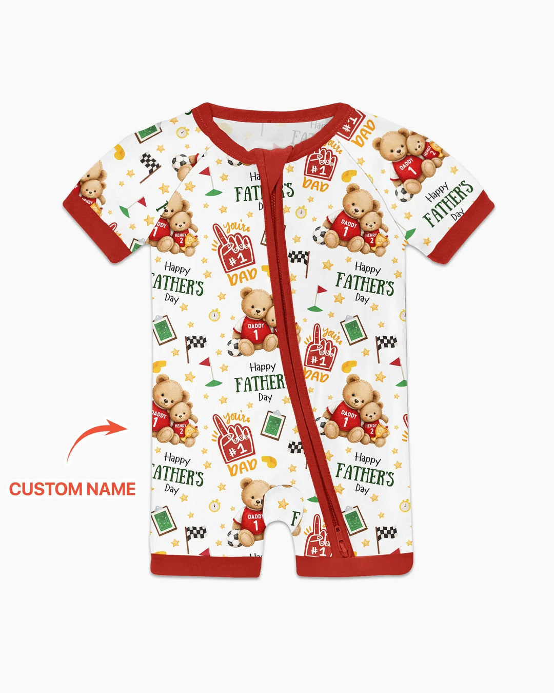 You're #1 Dad Daddy & Me Matching Bamboo Shorty Zippy