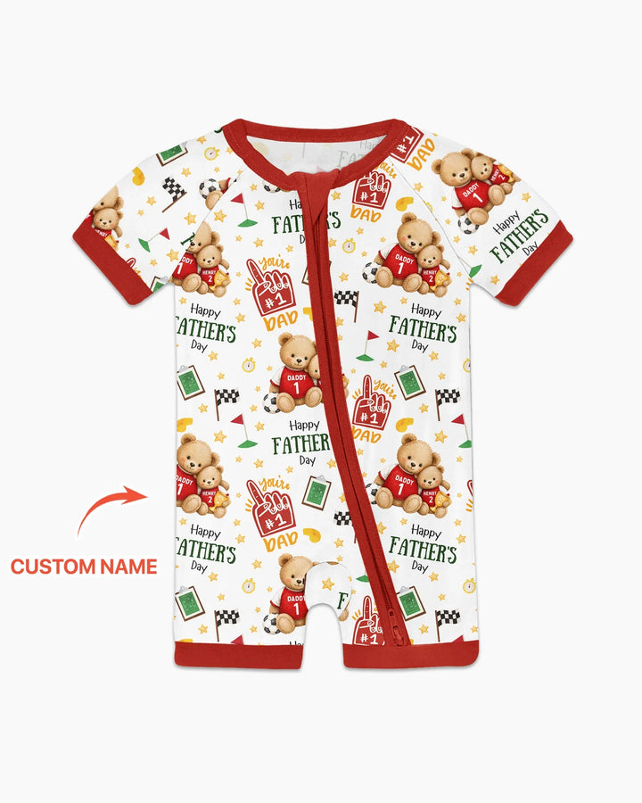 You're #1 Dad Daddy & Me Matching Bamboo Shorty Zippy