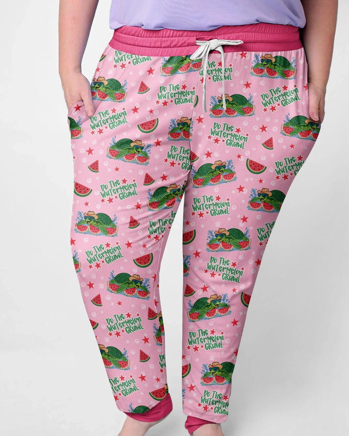 Conjunto de pijama de bambú de sandía de tortuga para mujer a juego con la familia