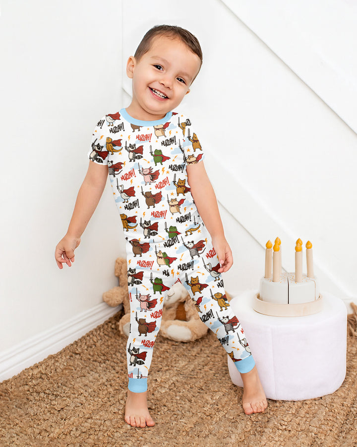 Zweiteiliges, kurzärmliges Pyjama-Set mit Marienkäfern