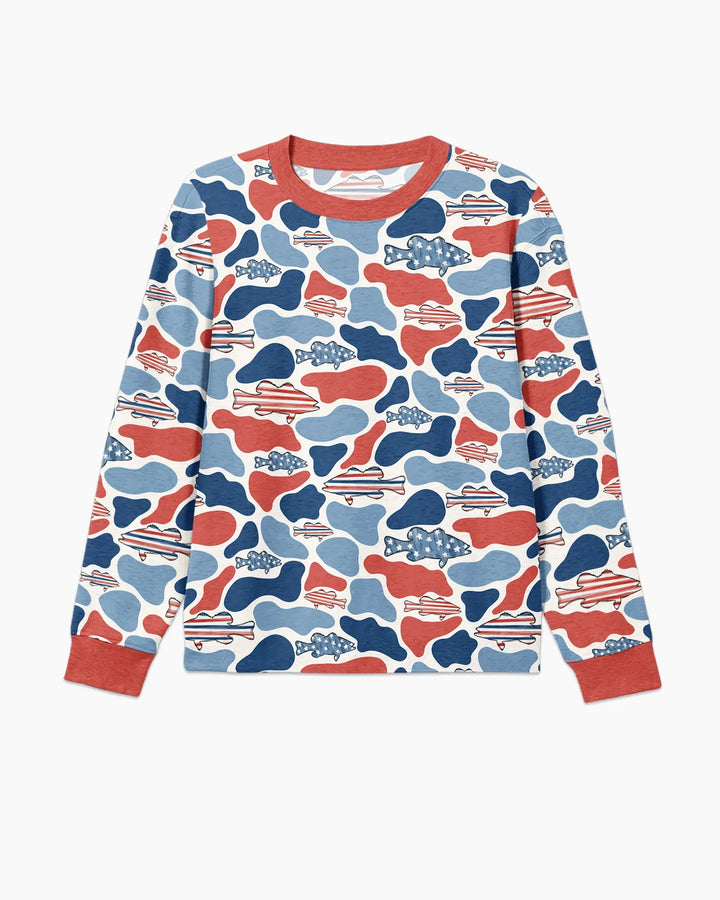 Pijama de bambú a juego Reel America papá e hijo para hombre