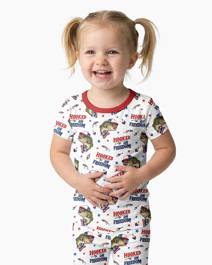 Hooked On Freedom Bamboo Two Piece Short Sleeve Pajama Set
