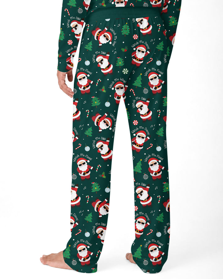 Santa's Christmas Dance Party Bamboo Men's Pajama Set