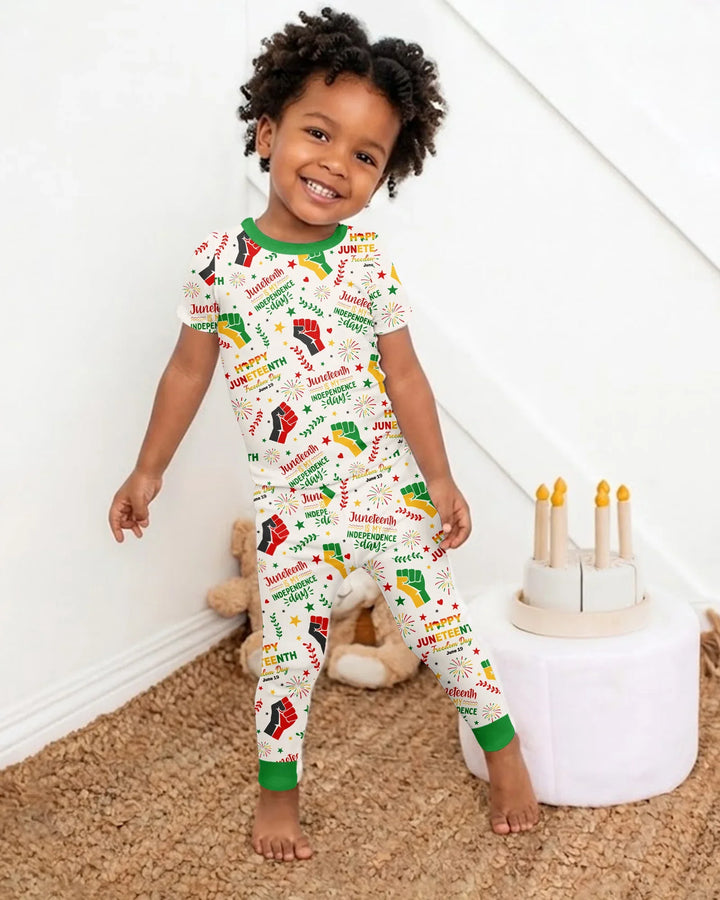 Conjunto de pijama de dos piezas de manga corta de bambú