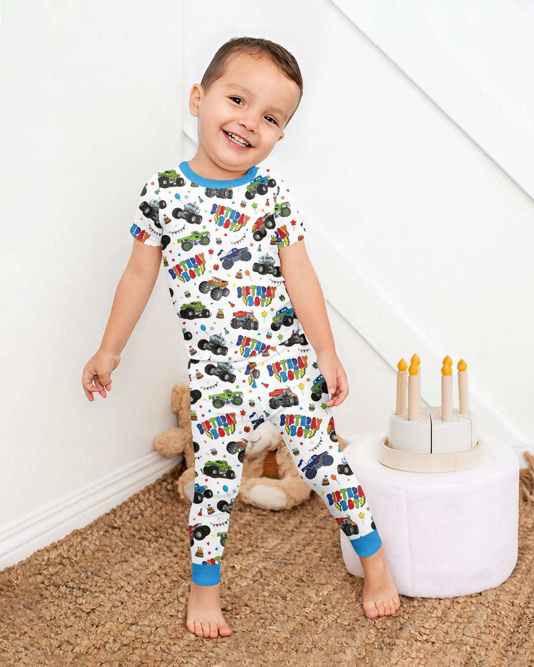Conjunto de pijama de dos piezas de manga corta de bambú