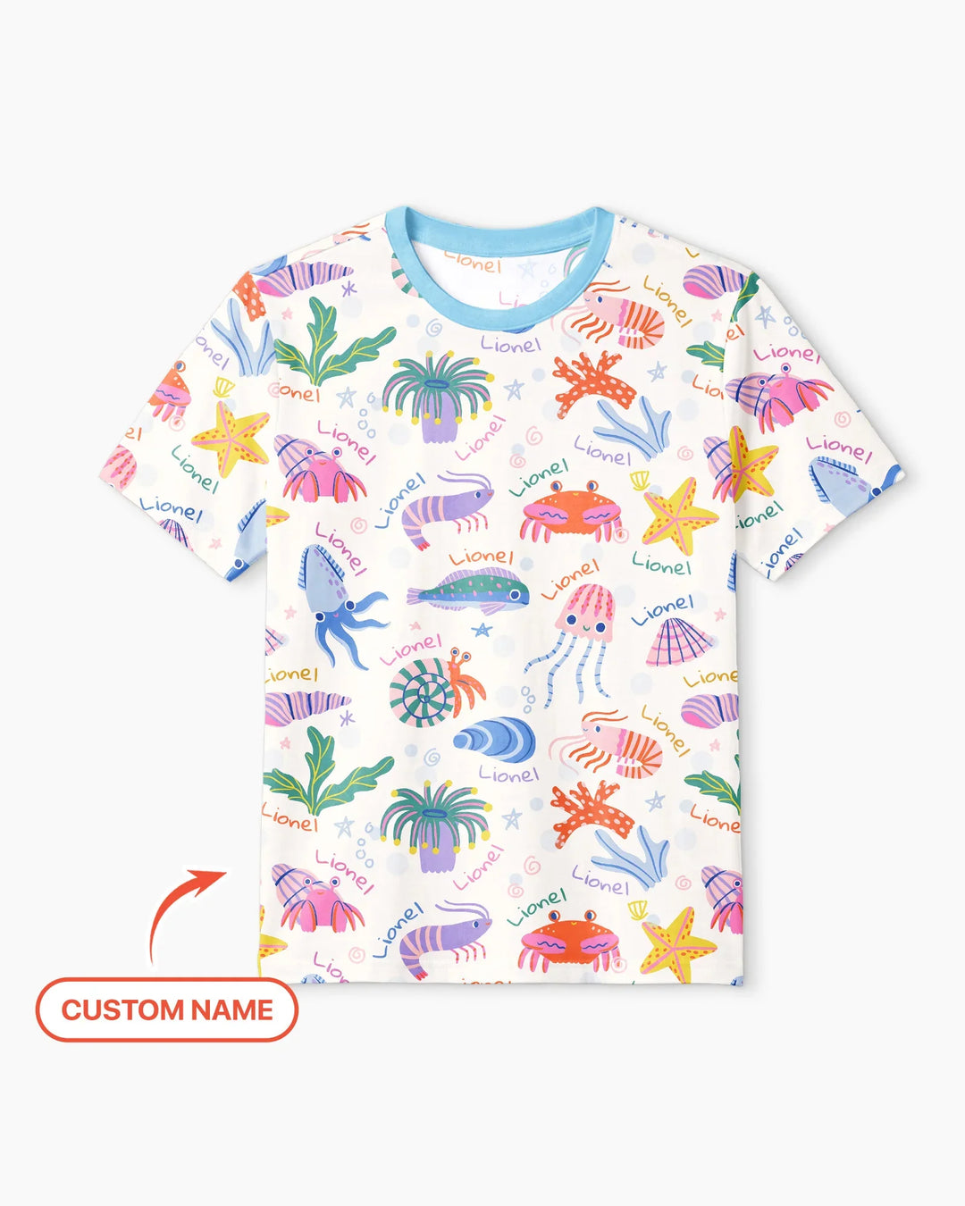 Tide Pool Pals Custom Name Bamboo Men Short Sleeve Short Pajama Set