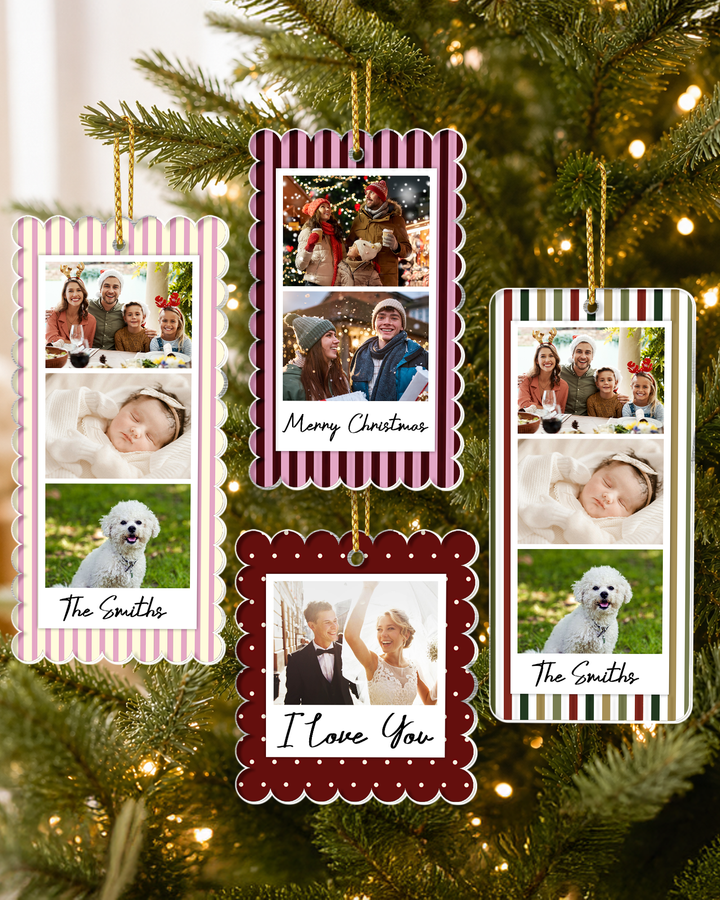 Photo Strip Christmas Acrylic Ornament