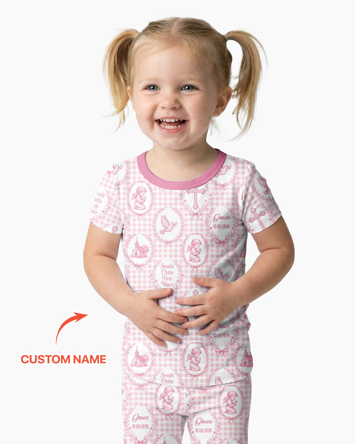 Zweiteiliges, kurzärmliges Pyjama-Set mit Marienkäfern