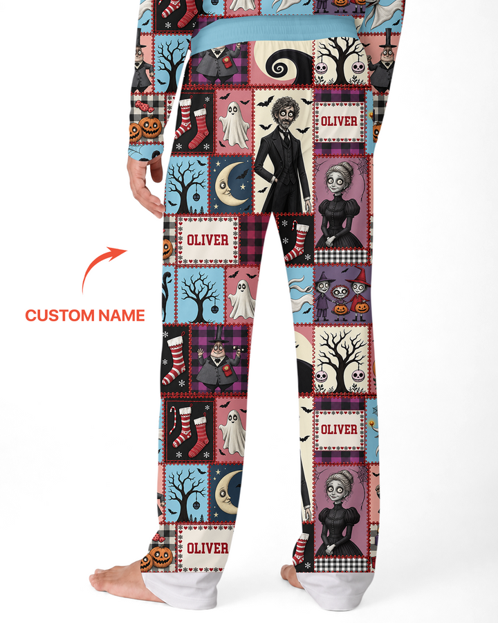 Vertical Halloween Bamboo Men's Pajama Set