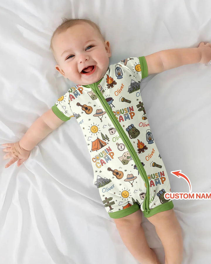 Custom Name Cousin Camp 2026 Bamboo Shorty Zippy